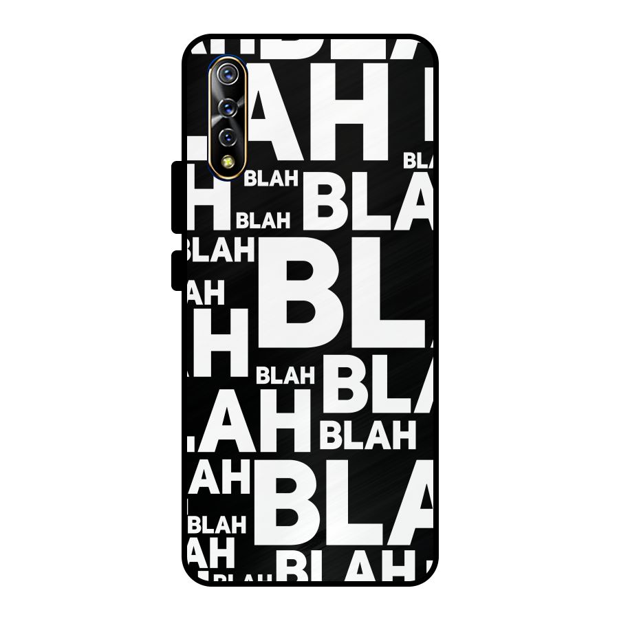 Blah Blah Pattern Metal Back Case for Vivo S1