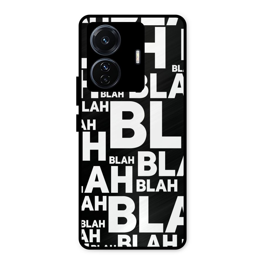 Blah Blah Pattern Metal Back Case for Vivo T1 Pro