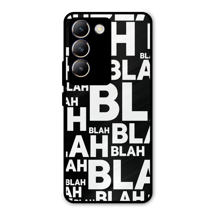 Blah Blah Pattern Metal Back Case for Vivo T3 5G