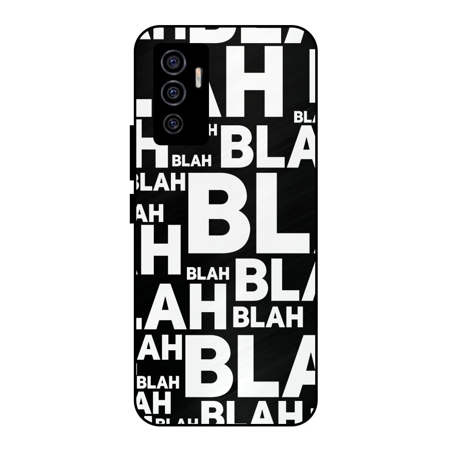 Blah Blah Pattern Metal Back Case for Vivo V23e
