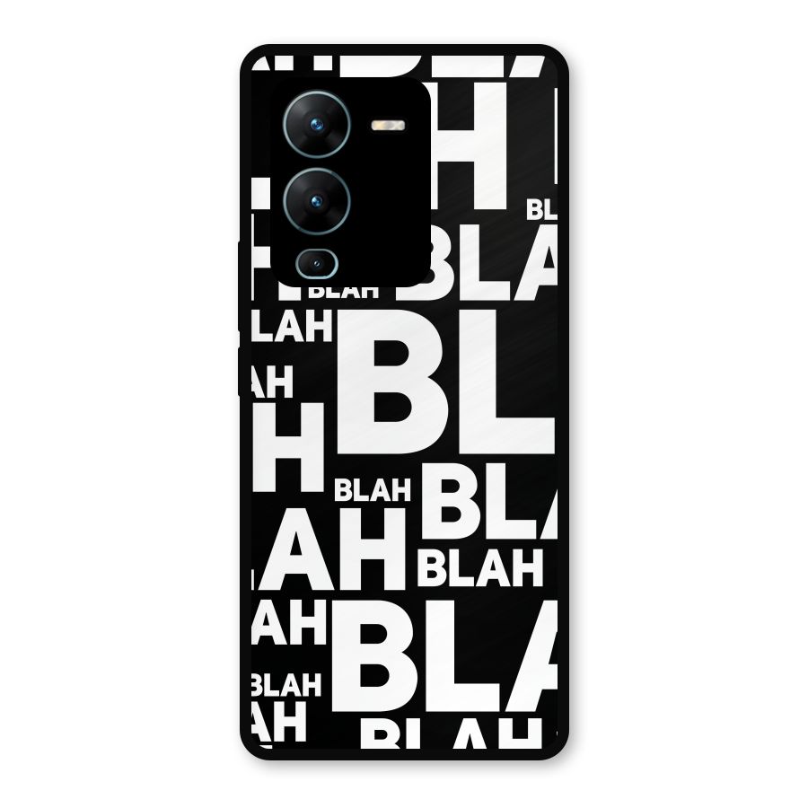 Blah Blah Pattern Metal Back Case for Vivo V25 Pro