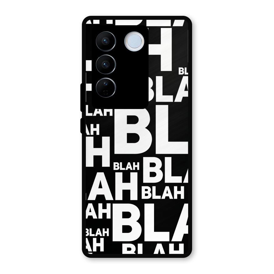 Blah Blah Pattern Metal Back Case for Vivo V27 Pro