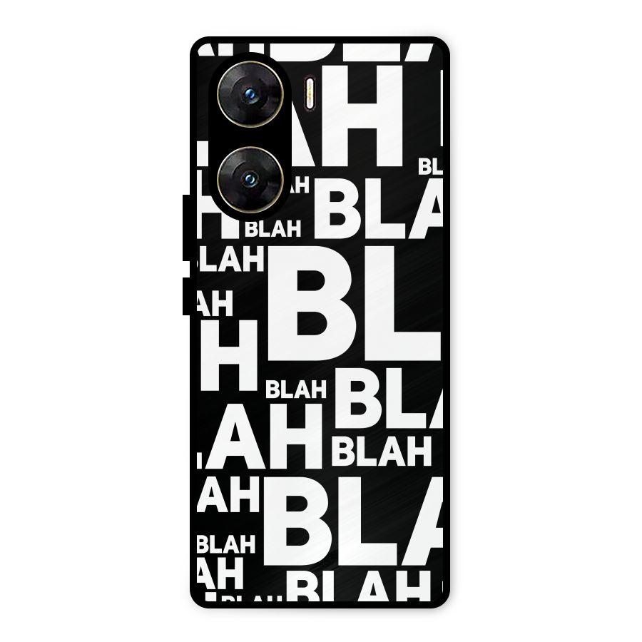 Blah Blah Pattern Metal Back Case for Vivo V29e