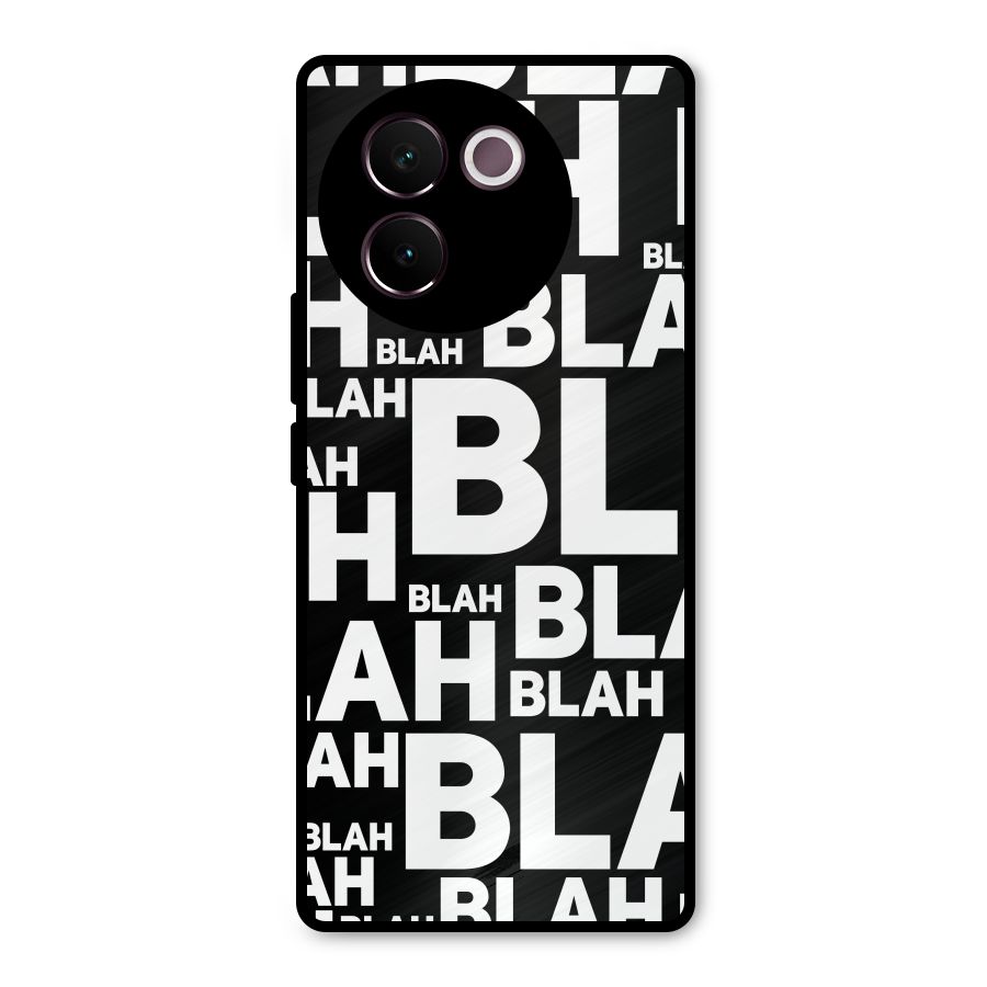 Blah Blah Pattern Metal Back Case for Vivo V30e