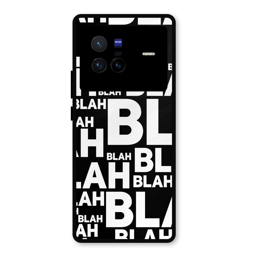 Blah Blah Pattern Metal Back Case for Vivo X80