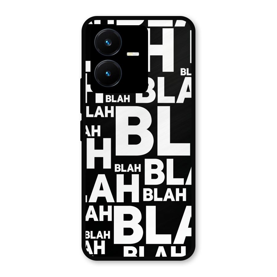 Blah Blah Pattern Metal Back Case for Vivo Y22