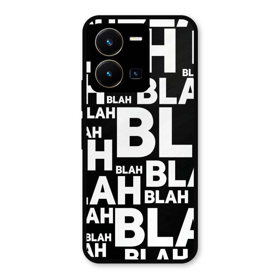 Blah Blah Pattern Metal Back Case for Vivo Y35