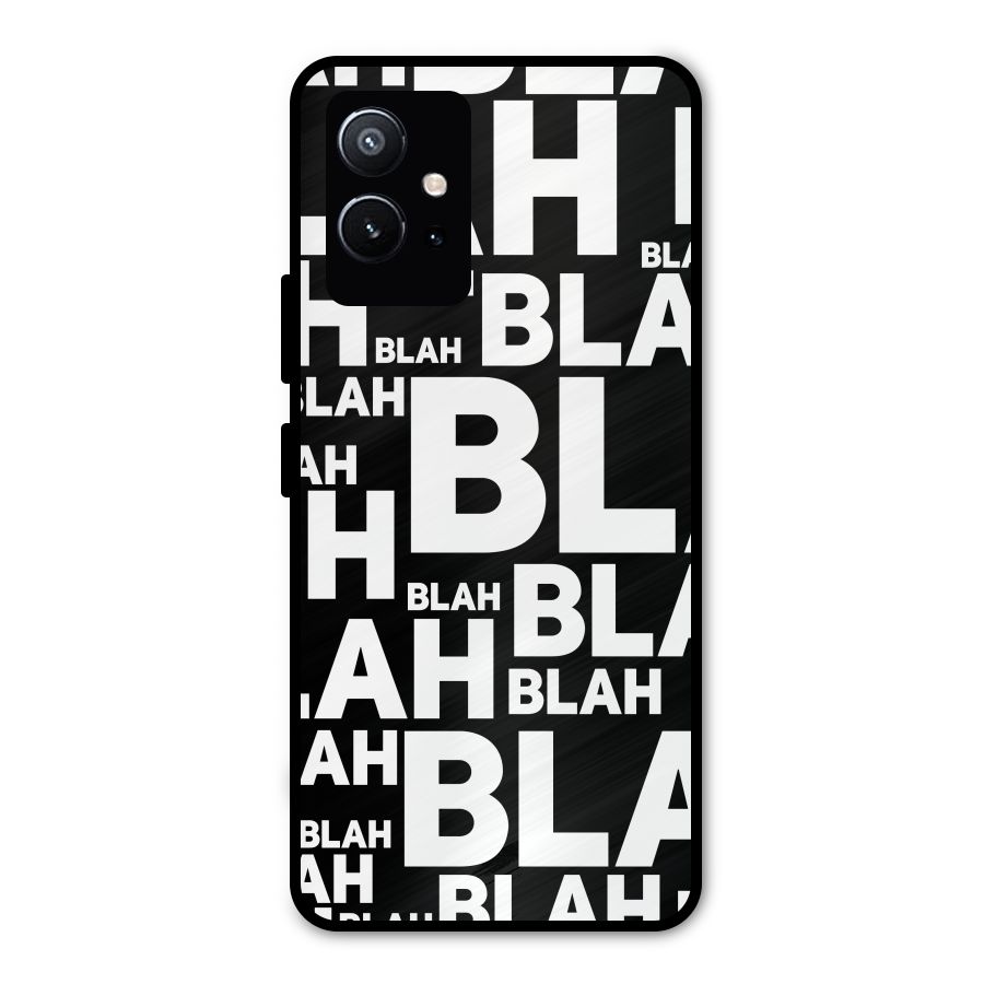 Blah Blah Pattern Metal Back Case for Vivo Y75 5G