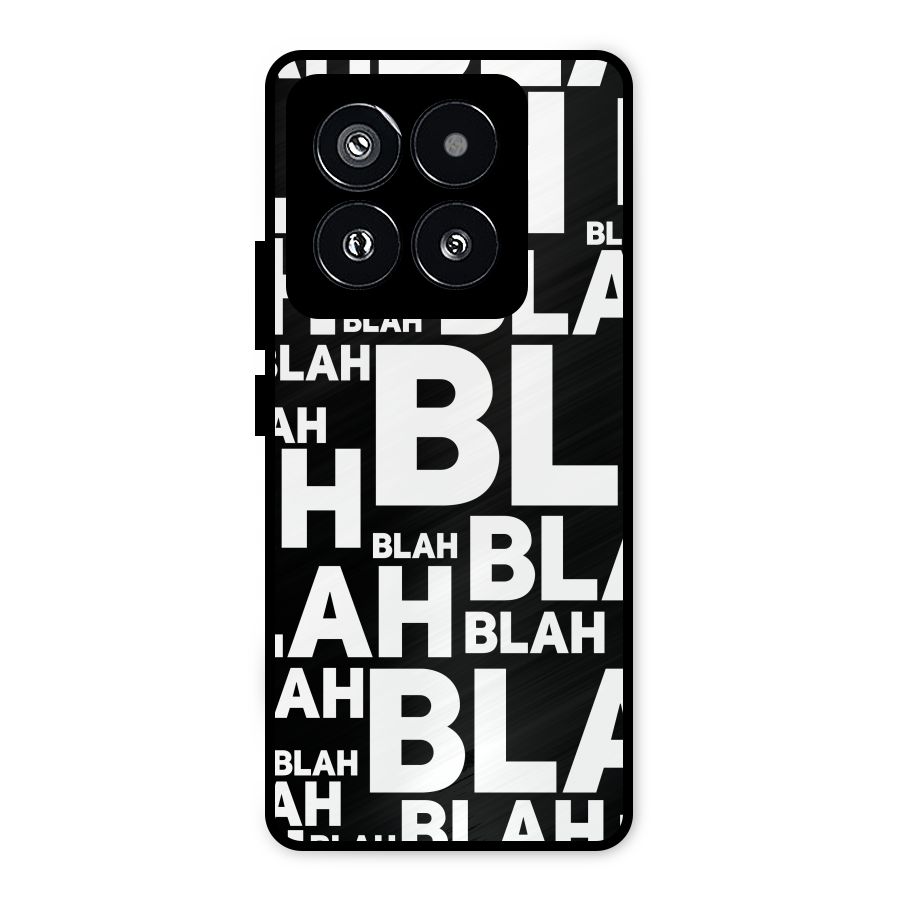Blah Blah Pattern Metal Back Case for Xiaomi 14 Pro