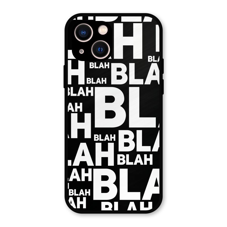 Blah Blah Pattern Metal Back Case for iPhone 13