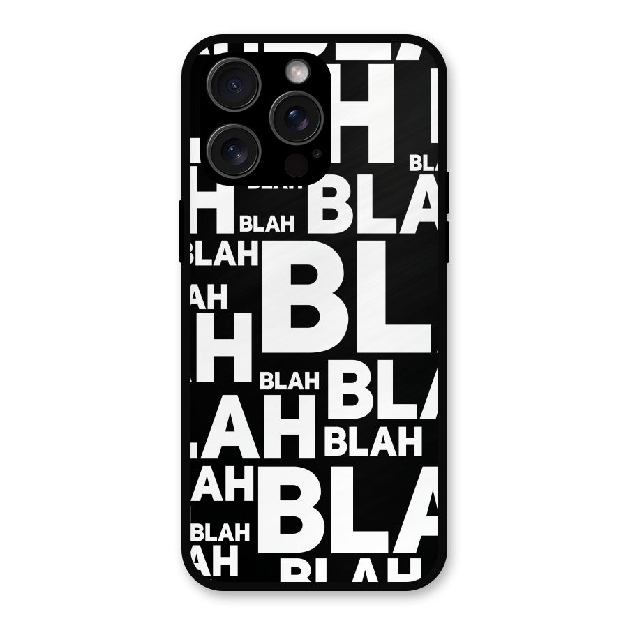 Blah Blah Pattern Metal Back Case for iPhone 15 Pro Max