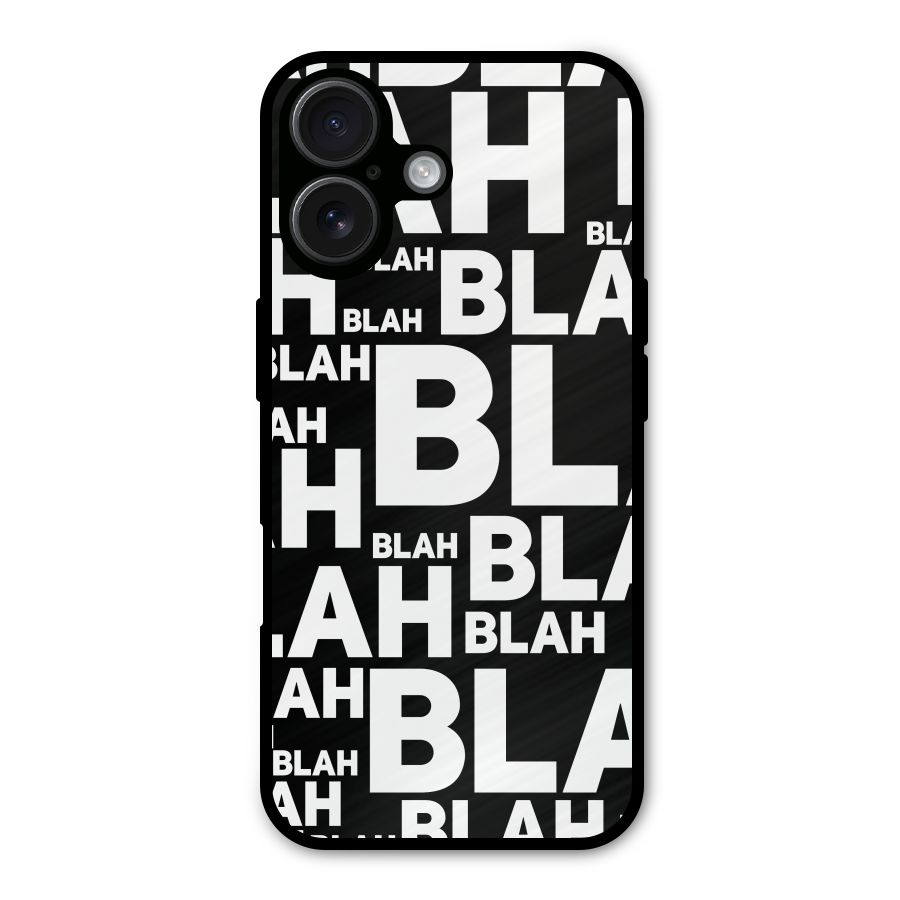 Blah Blah Pattern Metal Back Case for iPhone 16