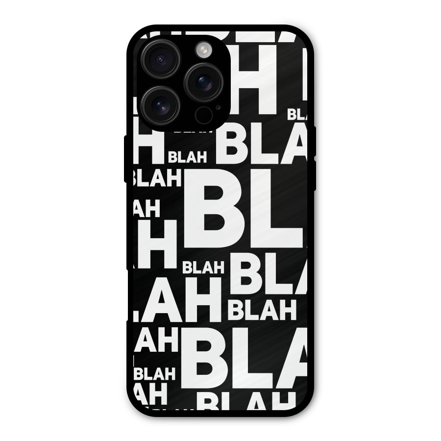 Blah Blah Pattern Metal Back Case for iPhone 16 Pro Max
