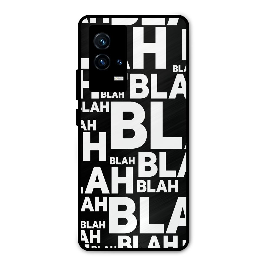 Blah Blah Pattern Metal Back Case for iQOO 9 5G