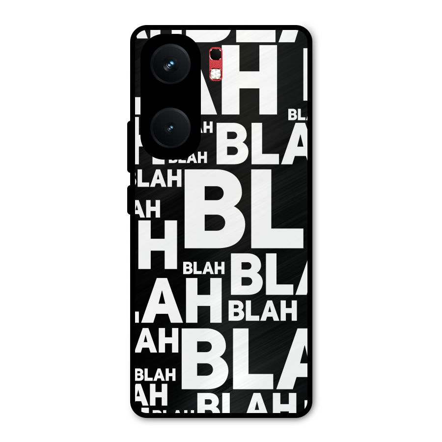 Blah Blah Pattern Metal Back Case for iQOO Neo 9 Pro