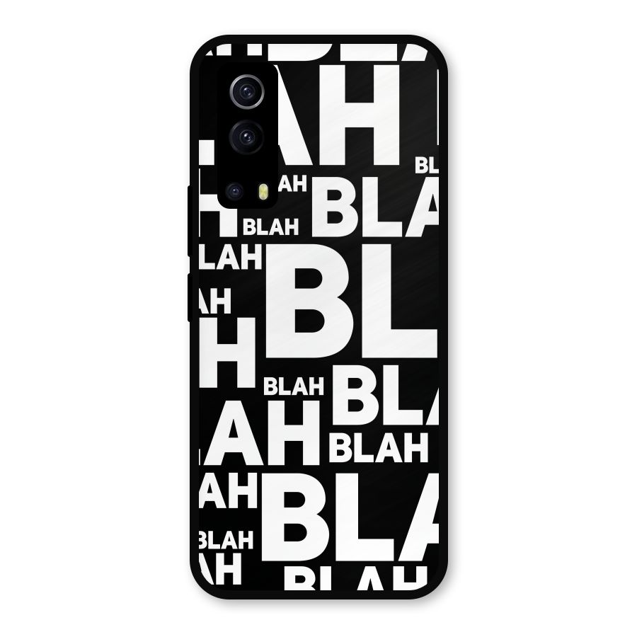 Blah Blah Pattern Metal Back Case for iQOO Z3