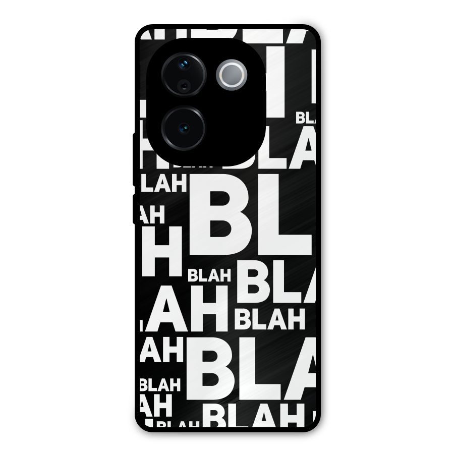 Blah Blah Pattern Metal Back Case for iQOO Z9s Pro