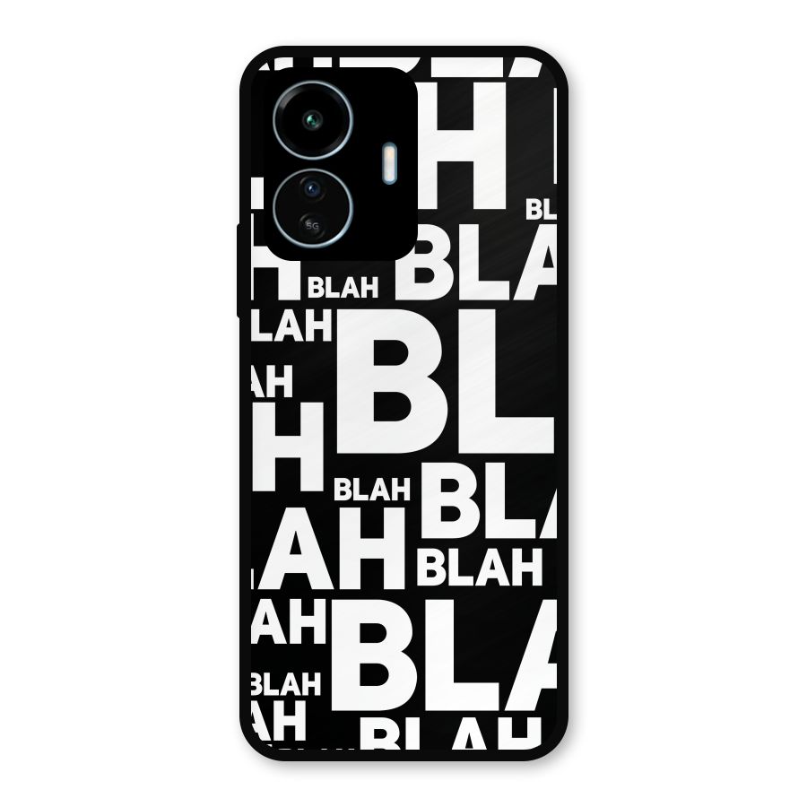 Blah Blah Pattern Metal Back Case for vivo iQOO Z6 Lite 5G
