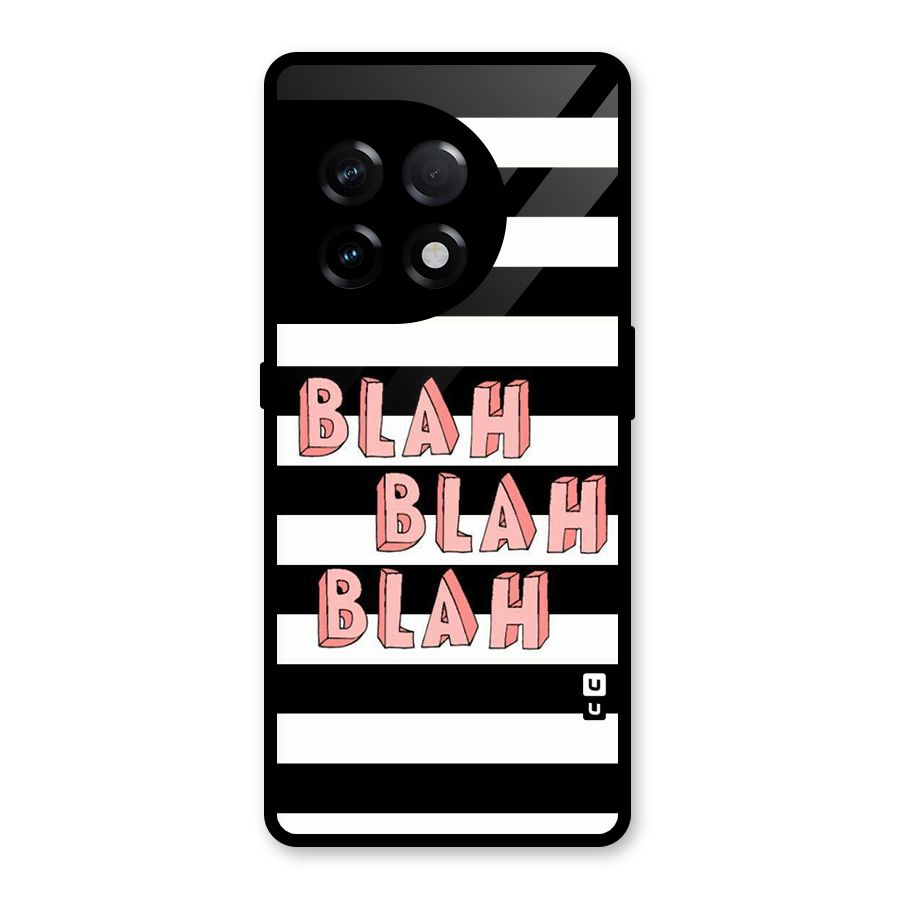 Blah Bold Stripes Glass Back Case for OnePlus 11R