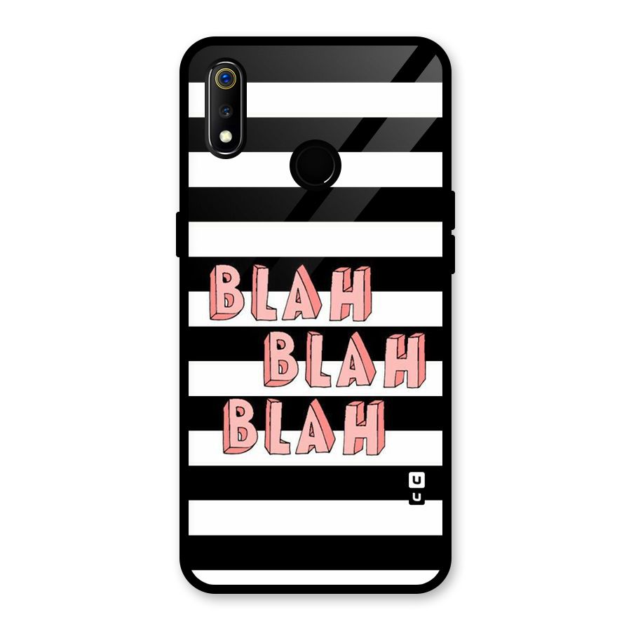 Blah Bold Stripes Glass Back Case for Realme 3i