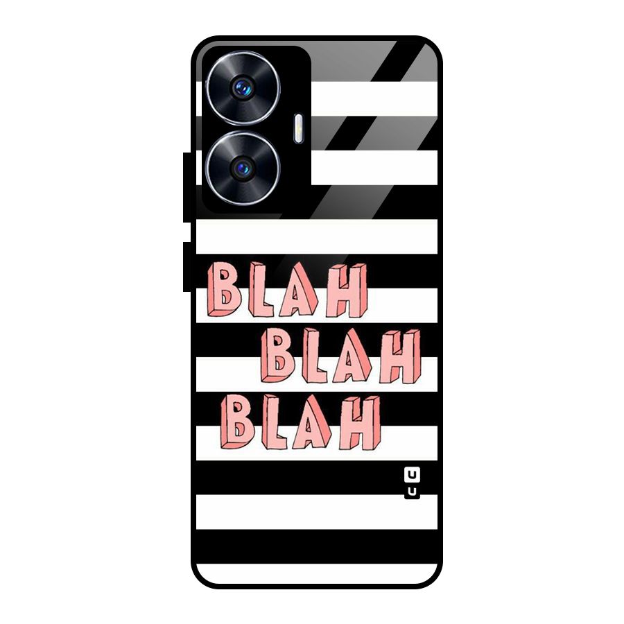 Blah Bold Stripes Glass Back Case for Realme Narzo N55