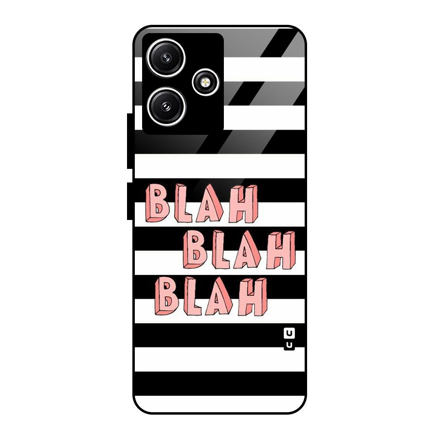 Blah Bold Stripes Glass Back Case for Redmi 12 5G