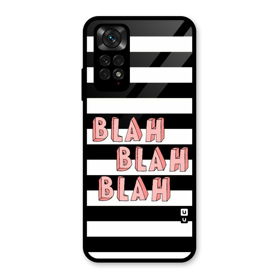 Blah Bold Stripes Glass Back Case for Redmi Note 11S