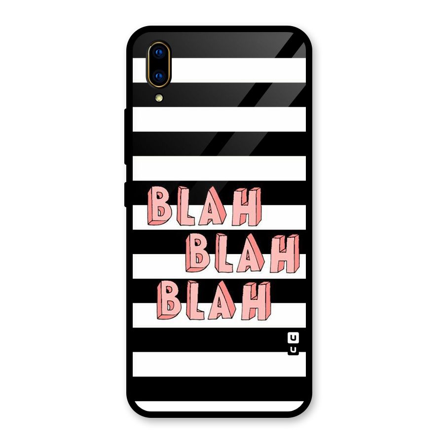 Blah Bold Stripes Glass Back Case for Vivo V11 Pro