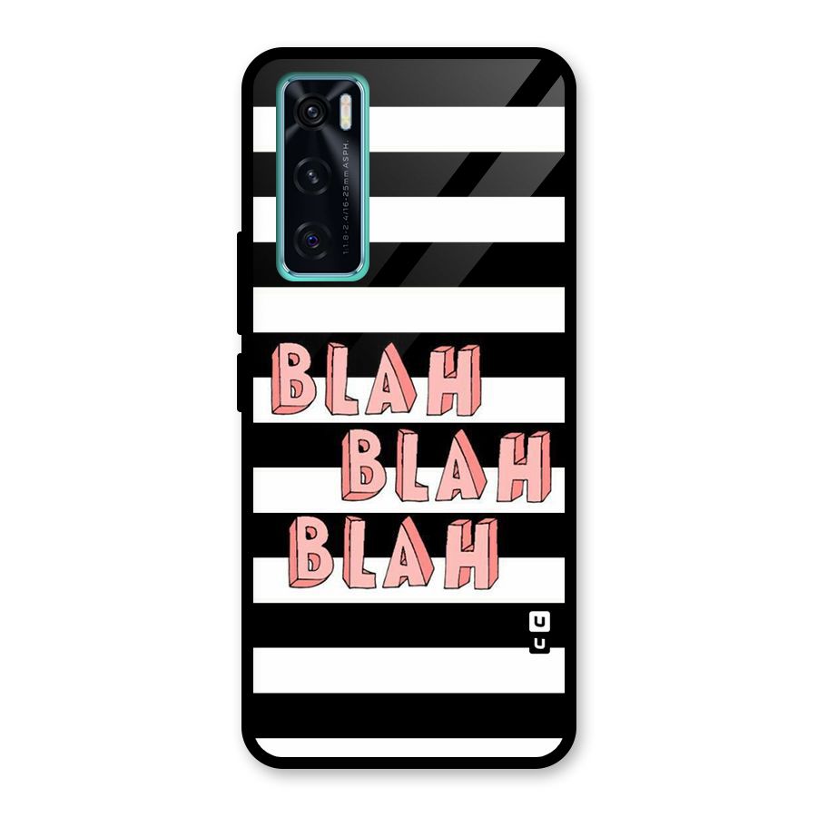 Blah Bold Stripes Glass Back Case for Vivo V20 SE