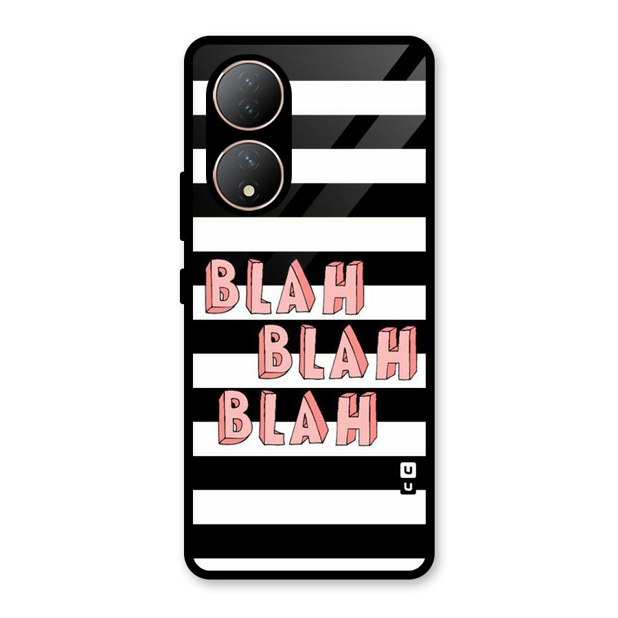 Blah Bold Stripes Glass Back Case for Vivo Y100A