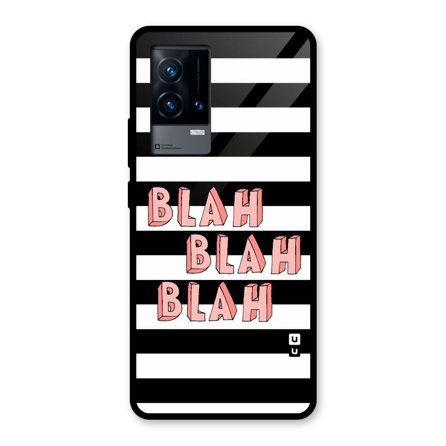 Blah Bold Stripes Glass Back Case for iQOO 9 5G