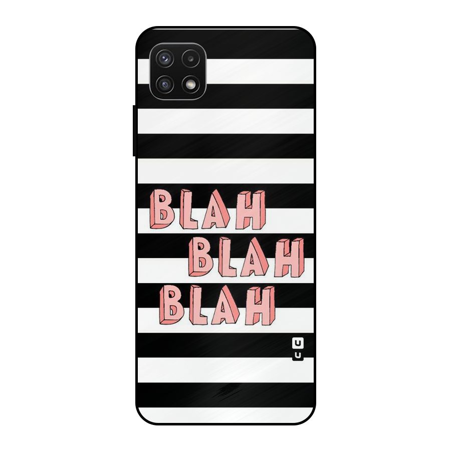 Blah Bold Stripes Metal Back Case for Galaxy A22 5G
