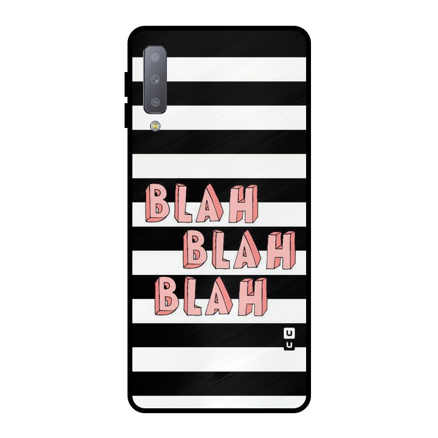 Blah Bold Stripes Metal Back Case for Galaxy A7 (2018)