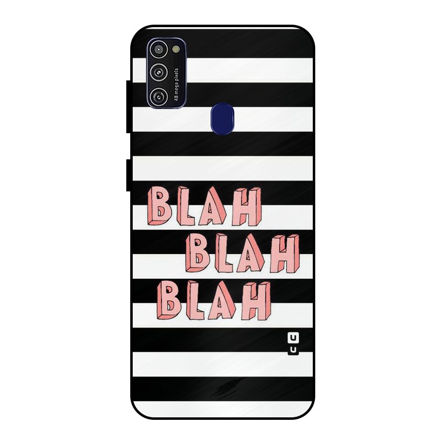 Blah Bold Stripes Metal Back Case for Galaxy M21
