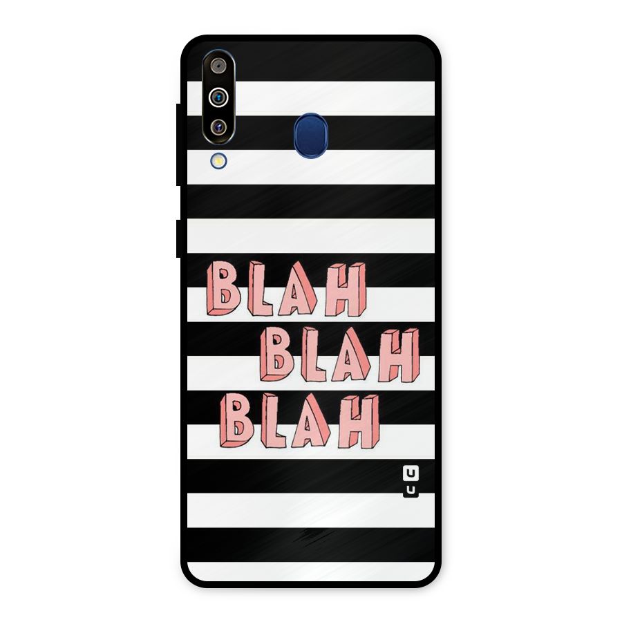 Blah Bold Stripes Metal Back Case for Galaxy M30