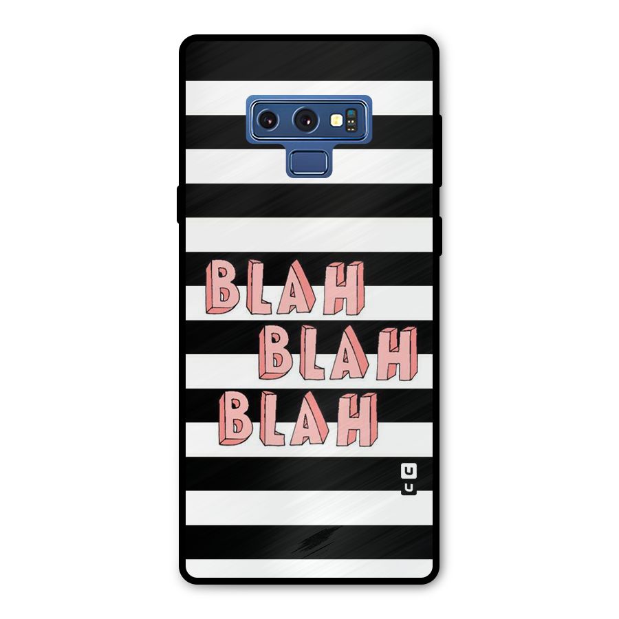 Blah Bold Stripes Metal Back Case for Galaxy Note 9