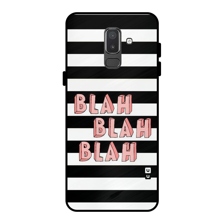 Blah Bold Stripes Metal Back Case for Galaxy On8 (2018)