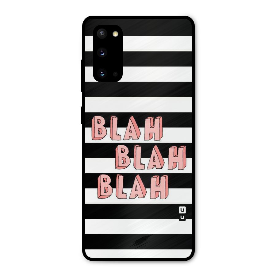 Blah Bold Stripes Metal Back Case for Galaxy S20