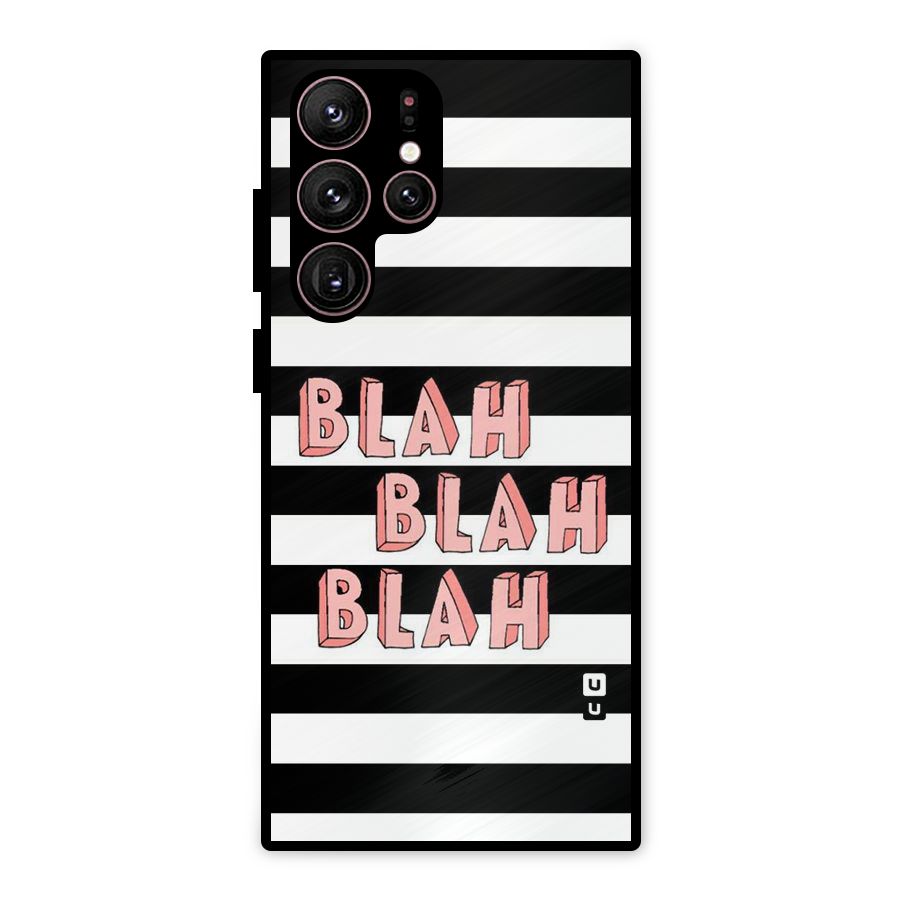 Blah Bold Stripes Metal Back Case for Galaxy S22 Ultra 5G