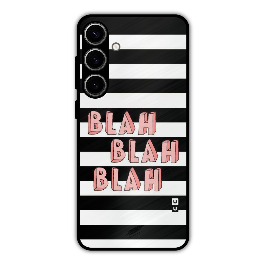 Blah Bold Stripes Metal Back Case for Galaxy S24 Plus