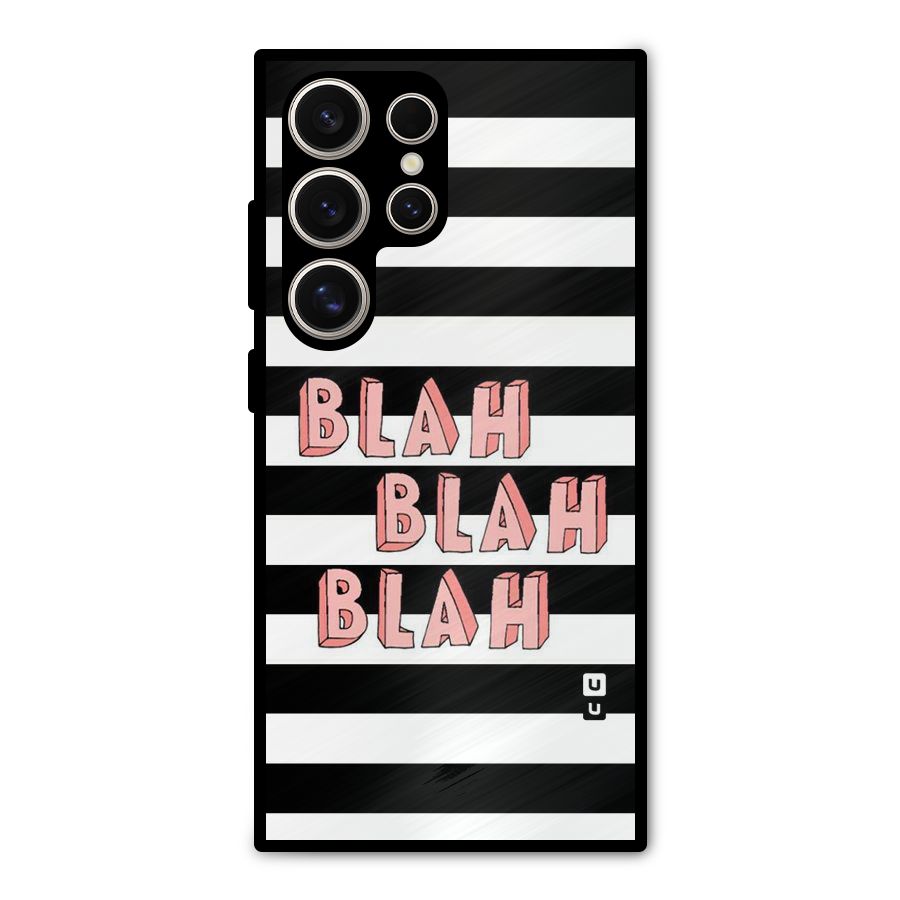 Blah Bold Stripes Metal Back Case for Galaxy S24 Ultra