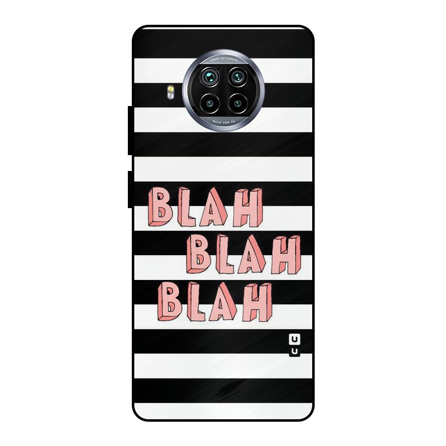 Blah Bold Stripes Metal Back Case for Mi 10i
