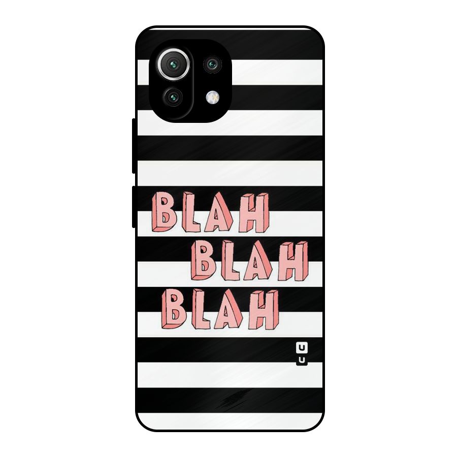Blah Bold Stripes Metal Back Case for Mi 11 Lite NE 5G