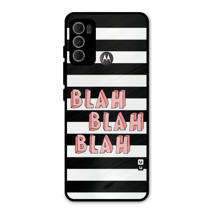 Blah Bold Stripes Metal Back Case for Moto G60