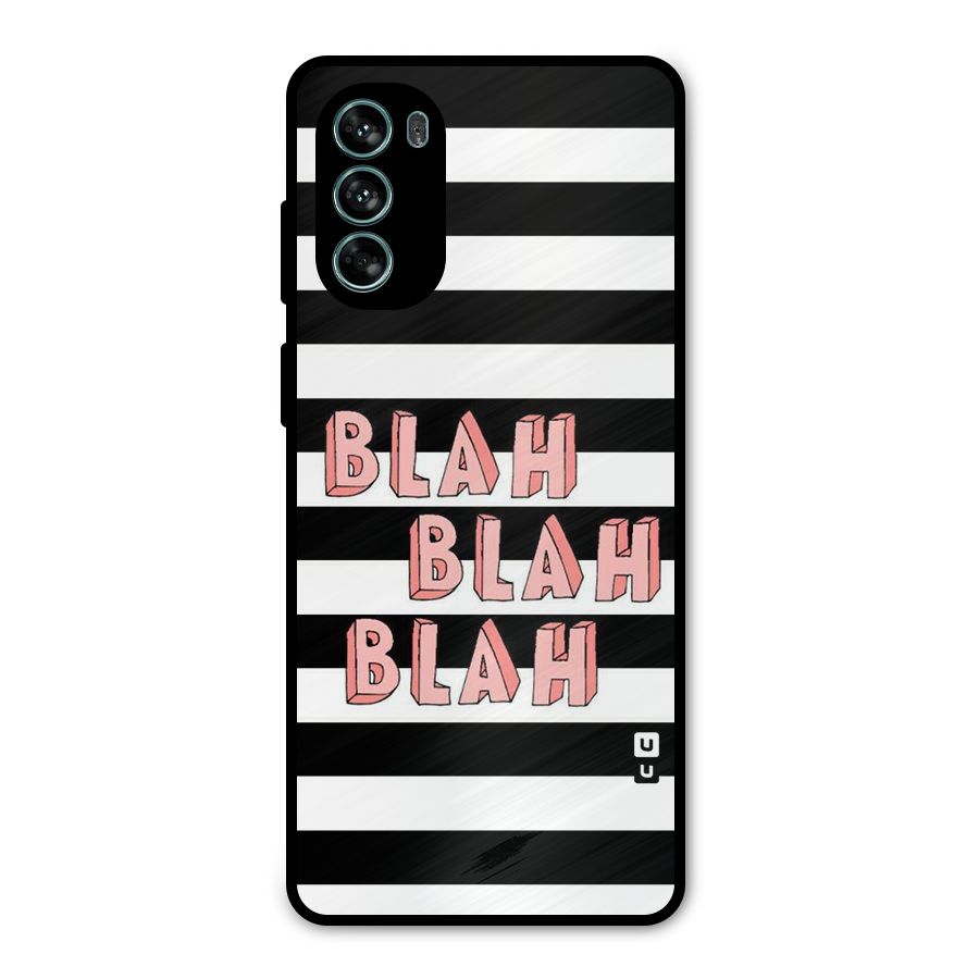 Blah Bold Stripes Metal Back Case for Moto G62