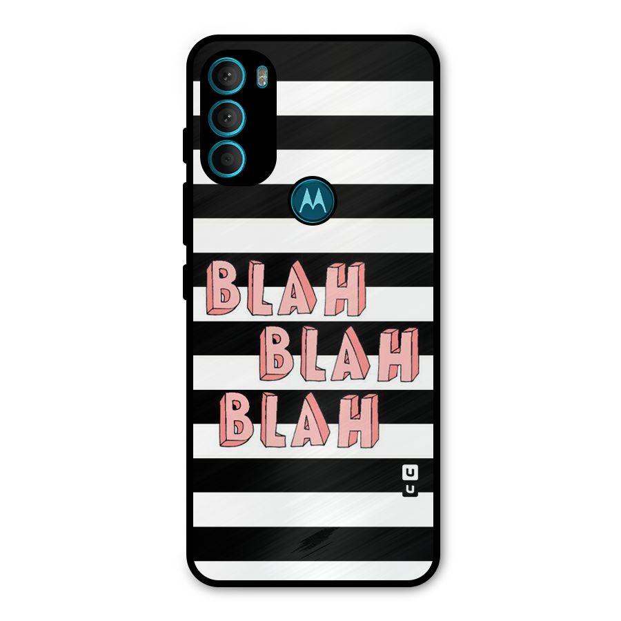 Blah Bold Stripes Metal Back Case for Moto G71 5G