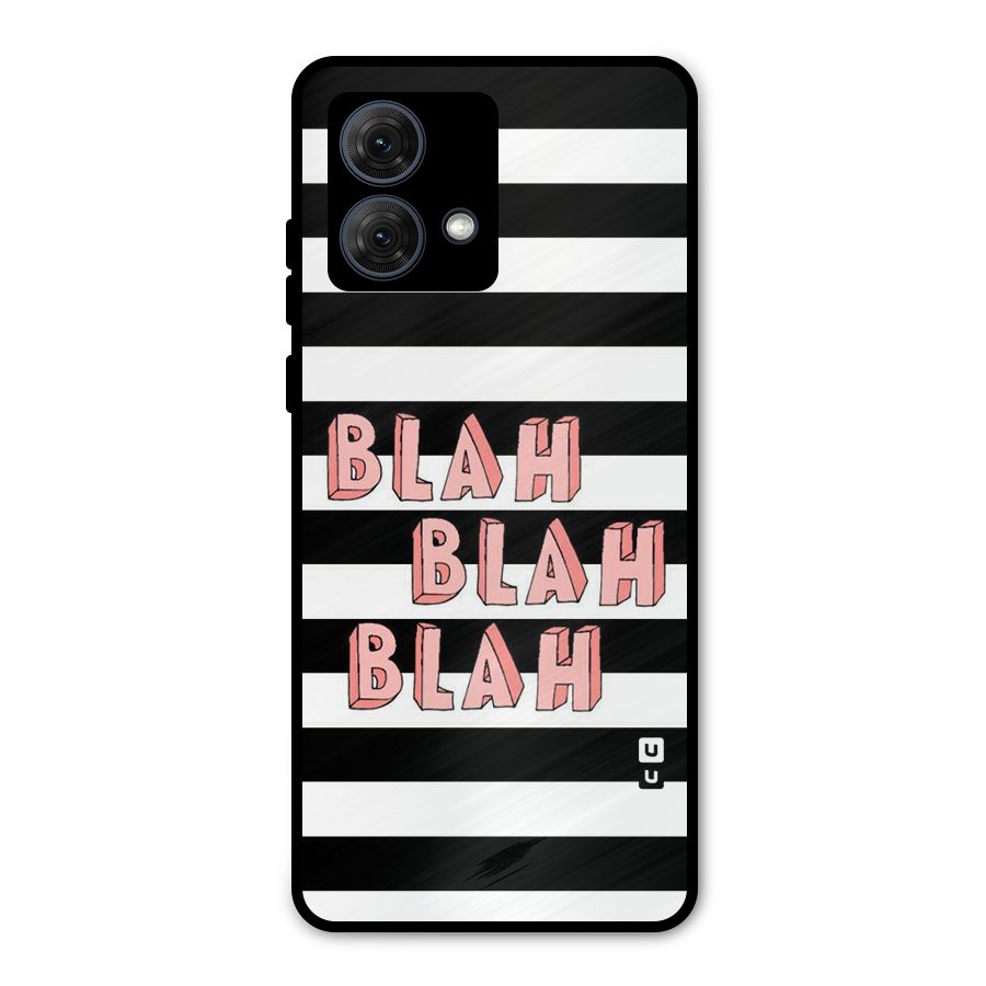 Blah Bold Stripes Metal Back Case for Moto G84