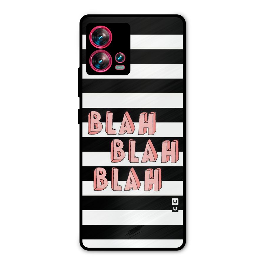 Blah Bold Stripes Metal Back Case for Motorola Edge 30 Fusion