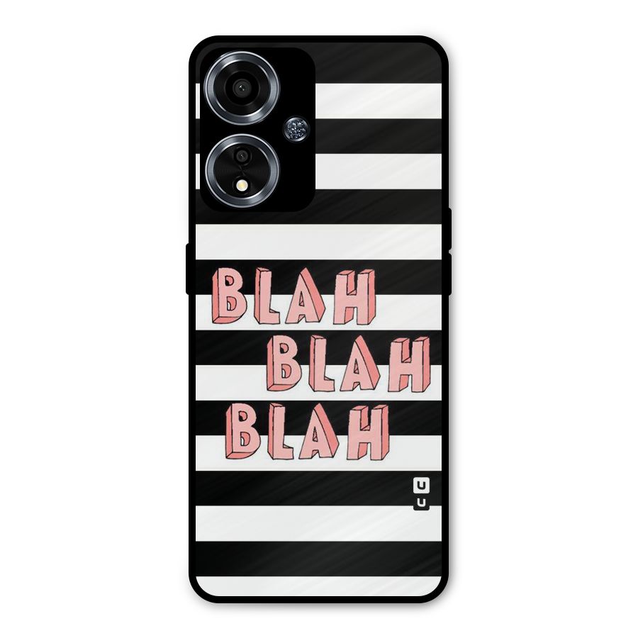 Blah Bold Stripes Metal Back Case for Oppo A59