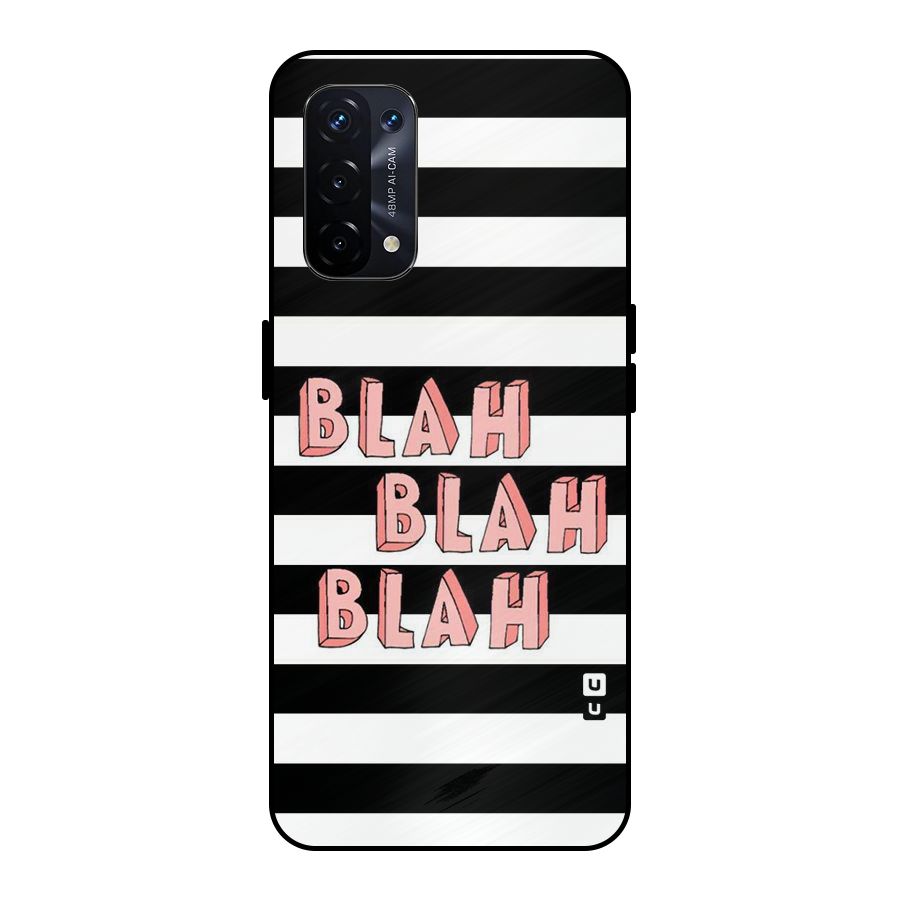 Blah Bold Stripes Metal Back Case for Oppo A74 5G